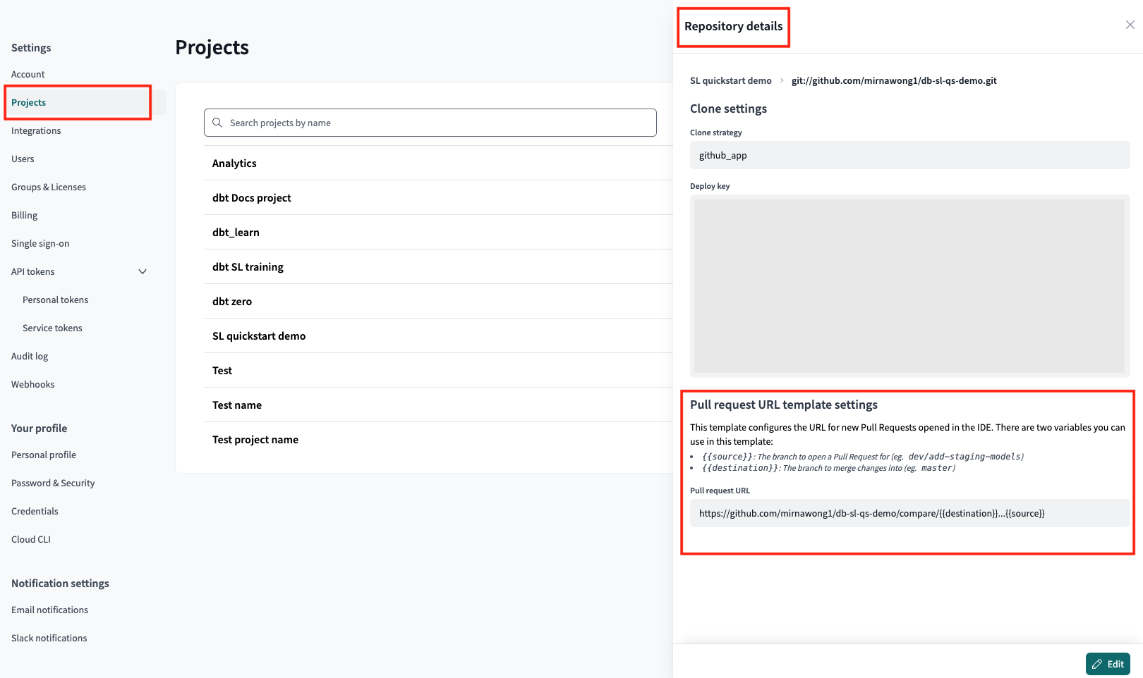 Configure PR template in the 'Repository details' page. Configure PR template in the 'Repository details' page.