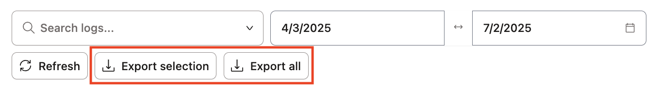 View audit log export options View audit log export options