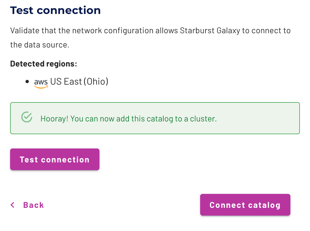 Successful connection test Successful connection test